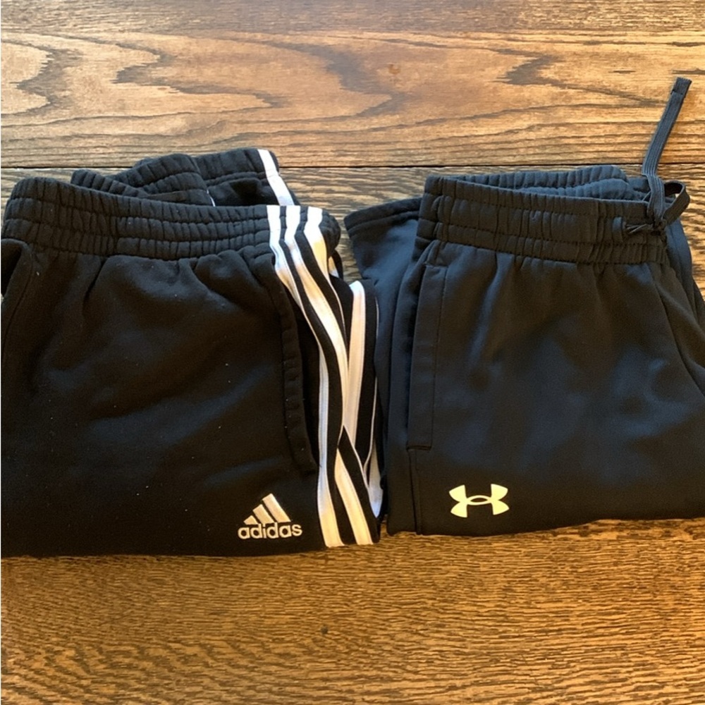 Under Armour/Adidas Kids Black Joggers - Picture 2 of 2